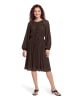 CARTOON Chiffonkleid mit Rüschen in Dunkelbraun