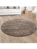 Hochflor Teppich Shaggy waschbar Unifarben Schlafzimmer in Taupe