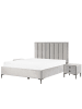 Beliani 4-tlg Schlafzimmer Set SEZANNE in Grau/Schwarz
