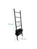 relaxdays Handtuchleiter in Schwarz - (B)50 x (H)170 x (T)21 cm