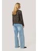Kaffe Langarm-Bluse KAditte Regular fit in Brown/Black Flower Print