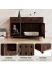 ABRIHOME Katzenkloschrank mit abnehmbare Sandablassplatte in Nussbaumfarbe - 100×45×66cm