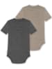 Normani Outdoor Sports 2x Baby Merino Kurzarmbody in Anthrazit/Beige