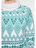 myMo Damen Strick Pullover in Grün Weiss