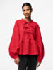 Pieces Langarmbluse in High Risk Red