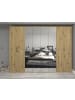 Inn.Furn Garderobenschrank Eiche 122 cm, Flurschrank mit flexibler Inneneinteilung