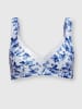 Sieh an! Entlastungs-BH ohne Bügel in weiß-marine-bedruckt + marine