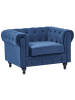 Beliani Sessel CHESTERFIELD in Blau/Braun - (W) 110 x (H) 70 x (L) 75 cm