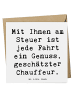 Mr. & Mrs. Panda Grußkarte Spruch Chauffeur Genussfahrt mit Spruch in Weiß