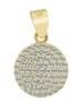 Adeliás Damen Anhänger Kreis aus 925 Silber mit Zirkonia in gold