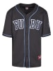 FUBU FUBU Herren FM242-002-1 Fubu College Mesh Baseball Jersey in black/lightblue