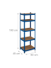 relaxdays 2 x Schwerlastregal in Blau - (B)60 x (H)180 x (T)45 cm