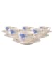 Villeroy & Boch 6er Set Kaffeetassen mit Untertassen Mariefleur Gris Basic in 150 ml in bunt