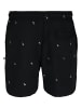 Urban Classics Badeshorts in black/palmtree