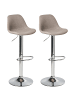 Beliani 2er-Set Drehhocker KAHLA in Beige/Silber