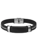 Adeliás Herren Armband – Armreif aus Silikon 21 cm in schwarz