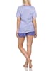 NORMANN Kurzarm Schlafanzug Pyjama Shorty Streifen - 85319 in lila