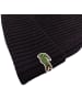 Lacoste Unisex Beanie aus gerippter Wolle in Schwarz