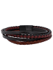 Adeliás Herren Edelstahl Armband Lederarmband in braun