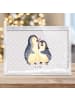 Mr. & Mrs. Panda Schneerahmen Pinguine Einschlafen ohne Spruch in Grau Pastell