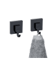 Wenko Handtuchhaken QUADRO, 2er-Set in Schwarz, (B) 5 x (H) 7 x (L) 6 cm