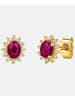 Diamant L'éternel Ohrringe aus 375 Gelbgold mit 0.46 Karat Diamant mit Rubin