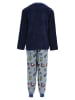 Paw Patrol 2tlg. Outfit: Schlafanzug Fleece Langarmshirt und Hose Marshall in Dunkel-Blau