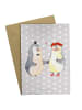 Mr. & Mrs. Panda babykarte Pinguin Heirat ohne Spruch in Grau Pastell