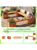 COSTWAY Blumenkasten mit Gartenbank 169 x 35 x 35 cm in Orange
