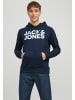Jack & Jones Sweat Hoodie Frontprint Kapuze Streetwear in Navy