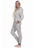 NORMANN Schlafanzug Eteiler Jumpsuit Overall Coralfleece Animal Look - 76719 in braun