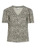 Vila Bluse in beige schwarz