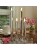 MARELIDA 2x LED Stabkerzen Tafelkerzen H: 17cm in silber glänzend