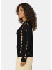MADELEINE Strickpullover mit Cut-Outs und V-Ausschnitt in schwarz