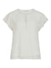Vila Transparente Shirt Bluse mit Tupfenmuster und Schnürdetail in Weiß