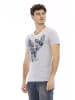 Trussardi Action Grau Baumwolle Herren V-Ausschnitt T-Shirt