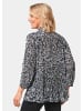 GOLDNER Feinplissee-Bluse mit Schluppe in schwarz / weiß / gemustert