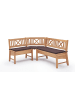 58 aufm Kessel ECKBANK Deborah 135 x 177 x 87 Massivholz Buche lackiert/Dunkelbraun