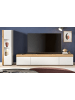 Inn.Furn Wohnwand 2-teilig weiß und Eiche 225 cm, Schrankwand stehend/hängend
