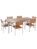 Beliani 7-tlg Gartentisch Set VIAREGGIO in Braun/Silber