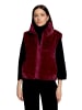 BETTY & CO Kunstfell-Weste mit Stehkragen in Fall Burgundy