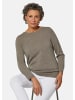 GOLDNER Kurzgröße:  Feinstrickshirt mit U-Boot-Ausschnitt in taupe