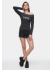 myMo ROCKS Women Longsleeve in Grey Stone Wash