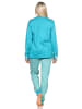 NORMANN interlock Schlafanzug Pyjama Bündchen & Knopfleiste - 80696 in mint