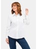 GOLDNER Kurzgröße:  Bluse Langarmbluse mit Elasthananteil in weiß
