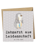 Mr. & Mrs. Panda Klappkarte Zahnarzt Leidenschaft mit Spruch in Grau Pastell