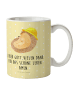 Mr. & Mrs. Panda Becher Igel Beten mit Spruch in Gelb Pastell