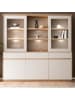 Furn.Design Buffet Kaschmir, Eiche Artisan 202 x 199 cm, Vitrinenschrank mit Soft-Close