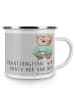 Mr. & Mrs. Panda Camping Emaille Tasse Brautjungfern Party mit S... in Heather Grey