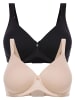 Felina 2er Pack Spacer BH mit Bügel in sand schwarz
